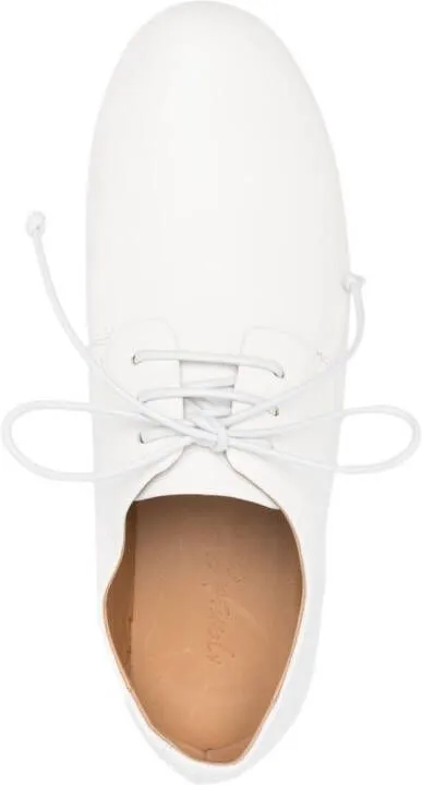 Marsèll pebbled leather lace-up oxfords White