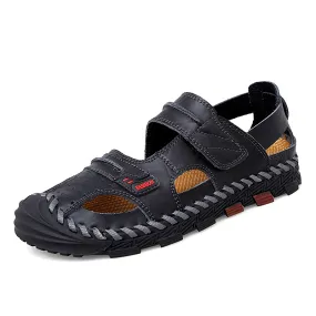 Men Cutout Velcro Sandals 