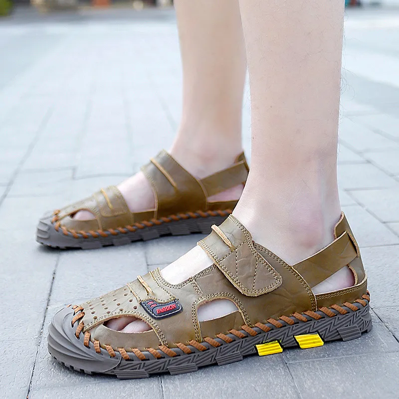 Men Cutout Velcro Sandals 