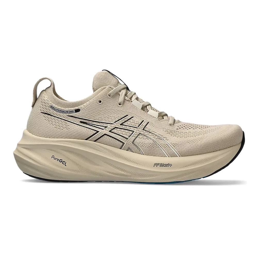 Men's Asics GEL-Nimbus 26, Feather Grey/Black, 12.5 D Medium