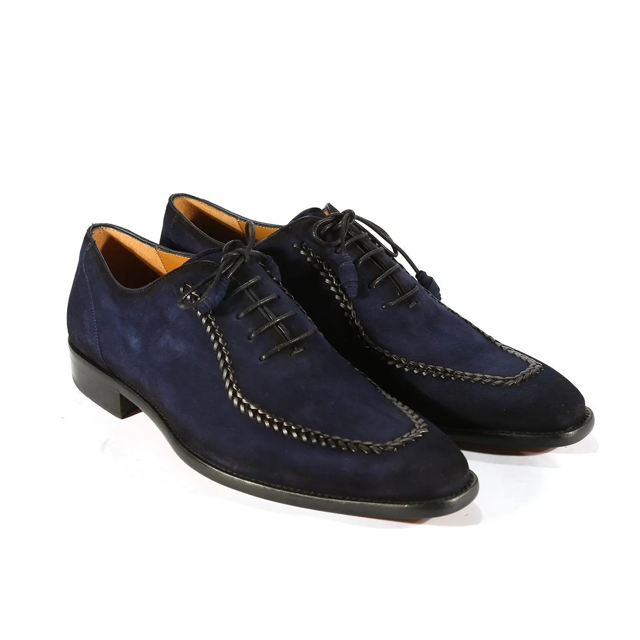 Mezlan 9949 Men's Shoes Blue Hand-Finished Italian Suede Leather Oxfords (MZS3307)