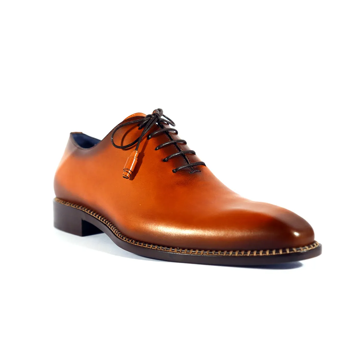 Mezlan Enterprise 9744 Men's Shoes Cognac Calf-Skin Leather Wholecut Oxfords (MZS3562)