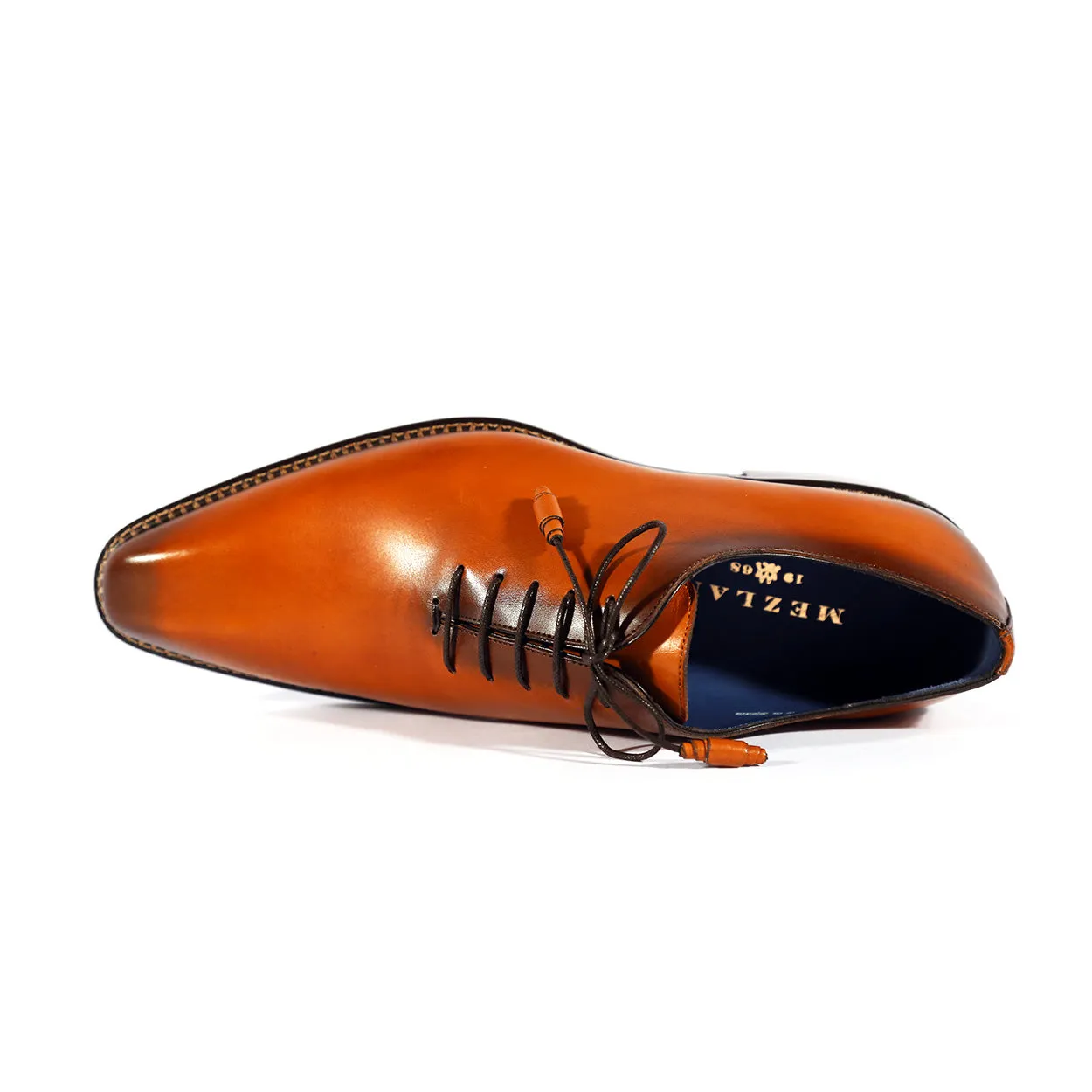 Mezlan Enterprise 9744 Men's Shoes Cognac Calf-Skin Leather Wholecut Oxfords (MZS3562)