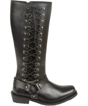 Milwaukee Leather Women's Classic Leather 14-Inch Harness Square Toe Tall Boots