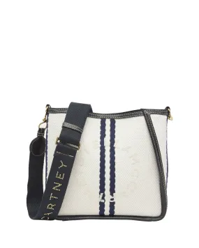 Mini Striped Eco Canvas Crossbody Bag in Ink