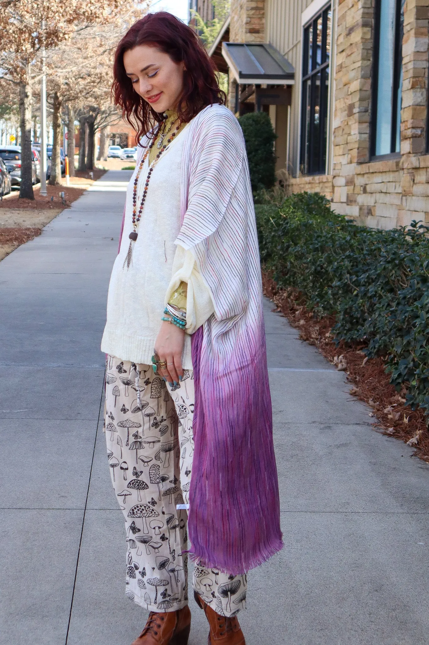 Mix & Match Ombre Vertical Multicolor Stitched Kimono