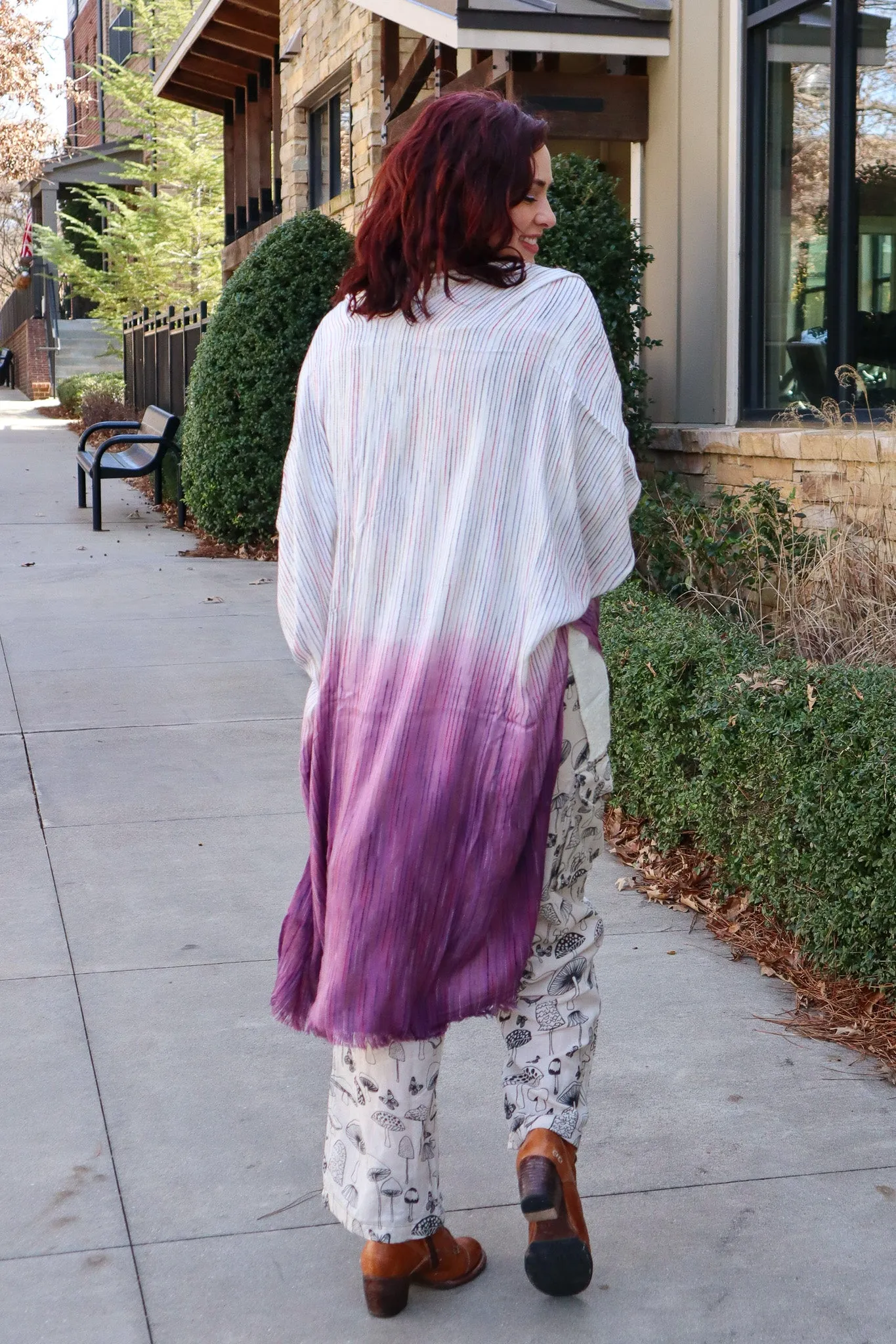 Mix & Match Ombre Vertical Multicolor Stitched Kimono