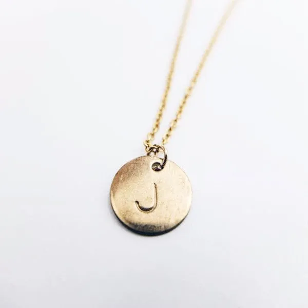 Monogram Disc Gold Filled Necklace (1 character)