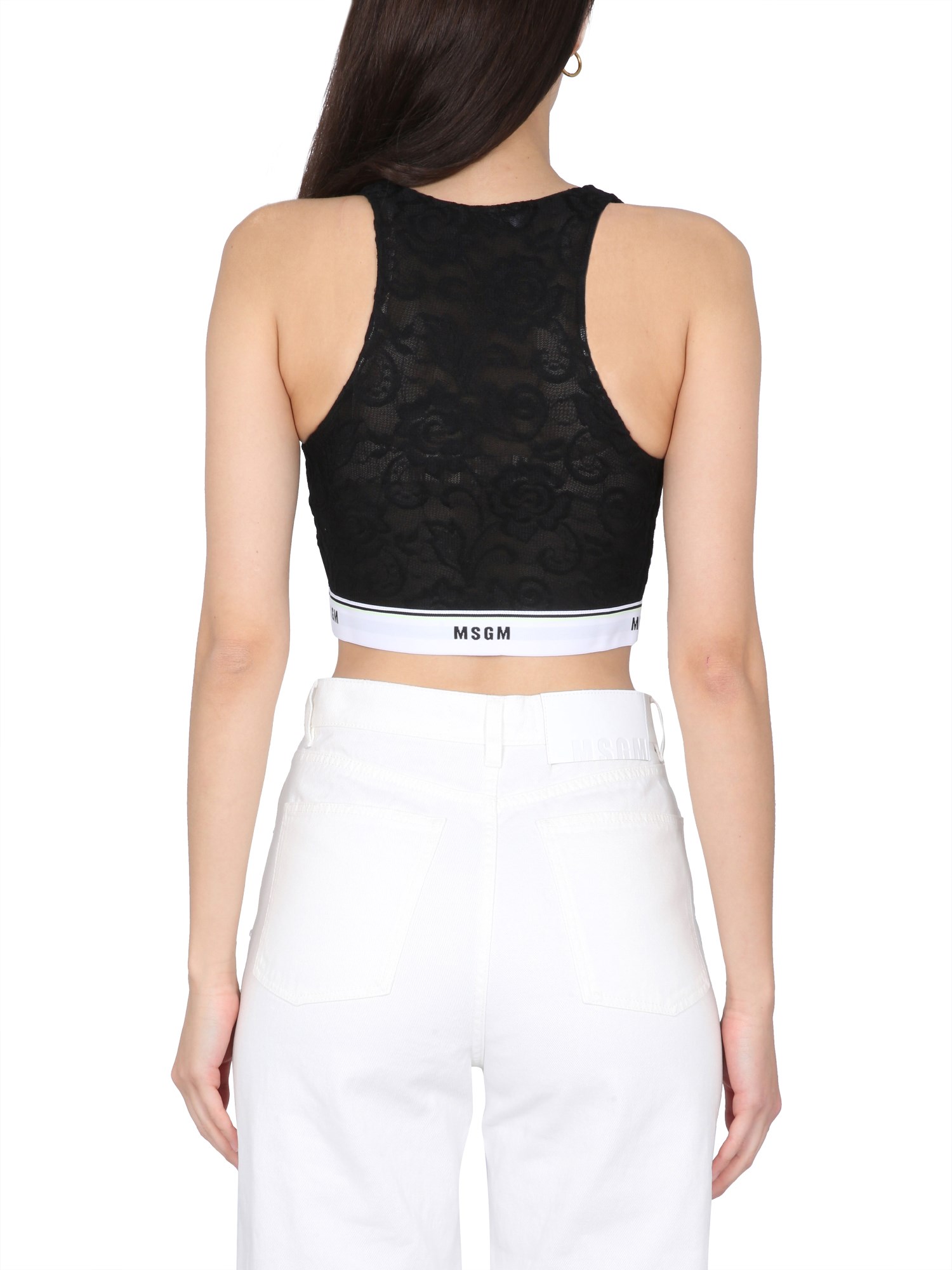 MSGM    LACE BRASSIERE WITH ELASTIC BAND