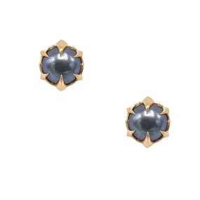 MYSTICAL CROWN STUDS, 8MM GREY PEARL