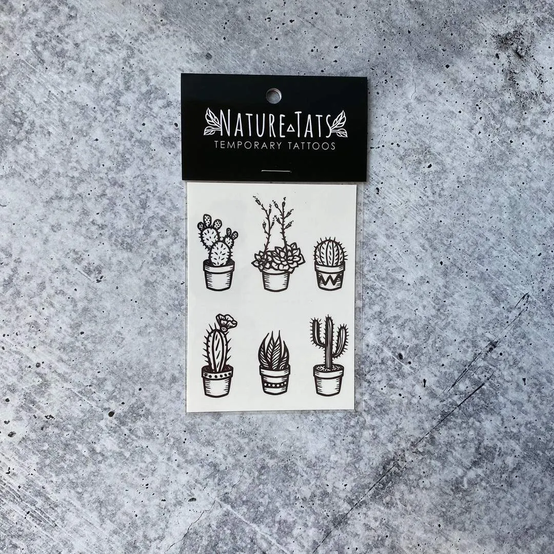 NatureTats, Temporary Tattoo Potted Cactus