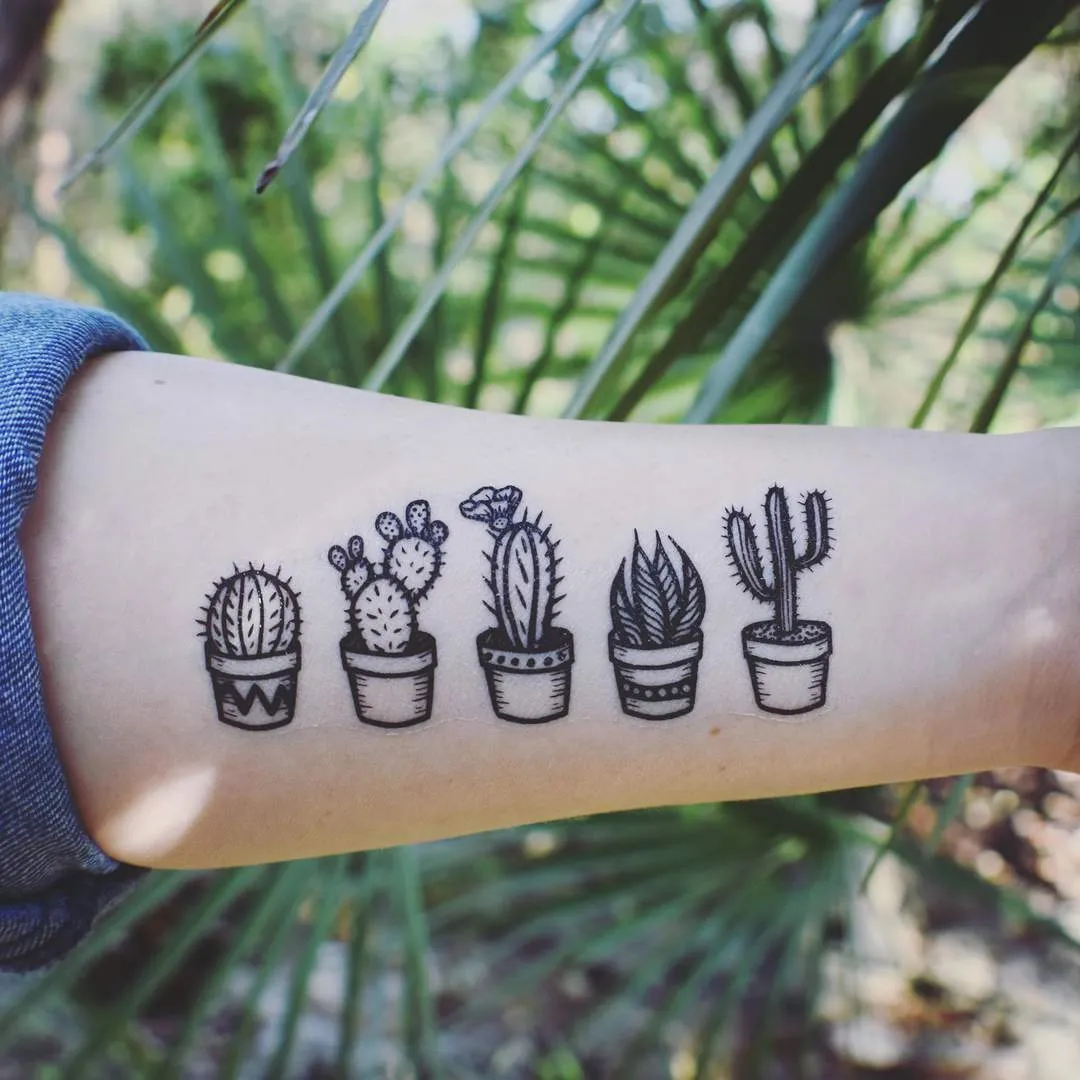 NatureTats, Temporary Tattoo Potted Cactus