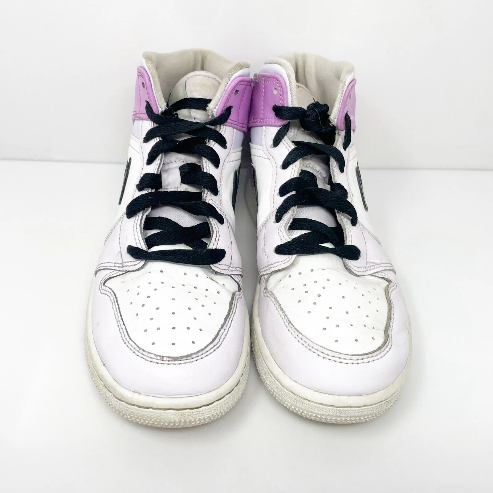 Nike Boys Air Jordan 1 Mid DQ8423-501 White Basketball Shoes Sneakers Size 5Y