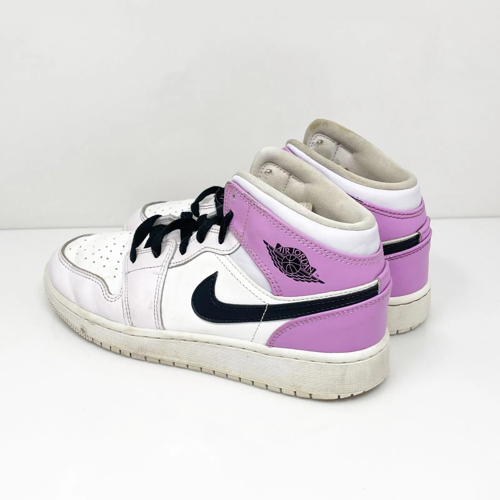 Nike Boys Air Jordan 1 Mid DQ8423-501 White Basketball Shoes Sneakers Size 5Y