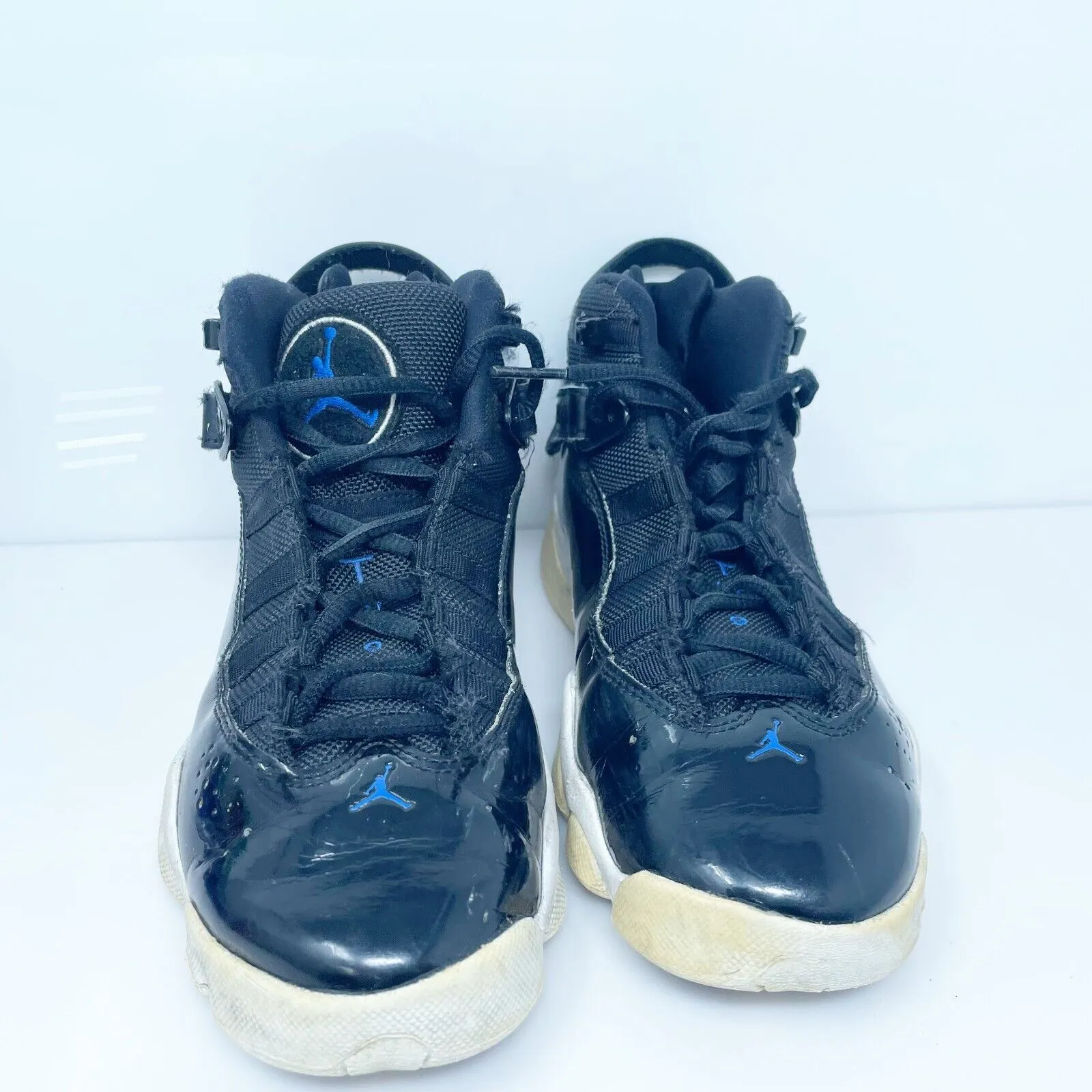 Nike Boys Air Jordan 6 Rings 323419-016 Black Basketball Shoes Sneakers Size 4Y