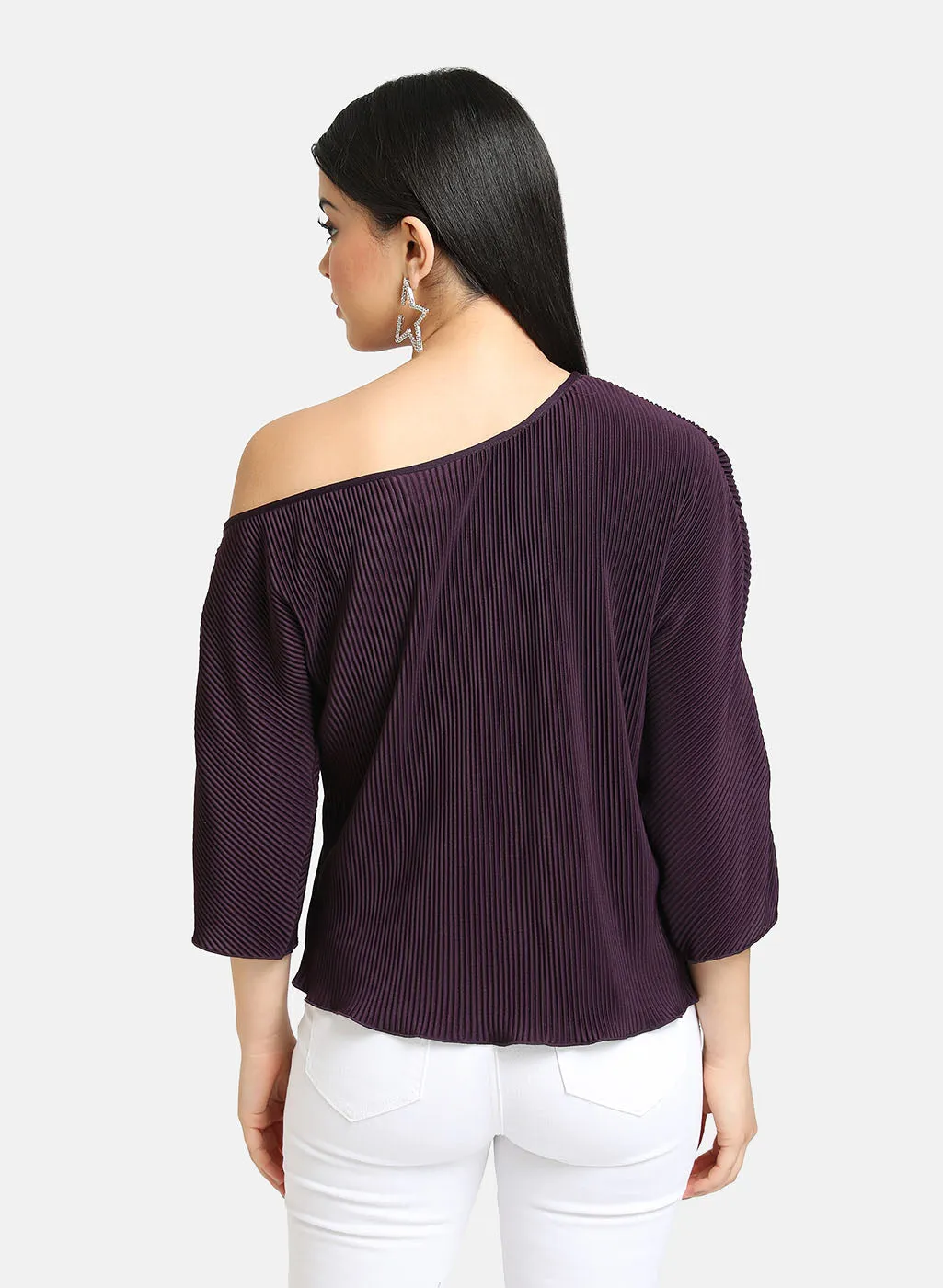 One Shoulder Pleated Top