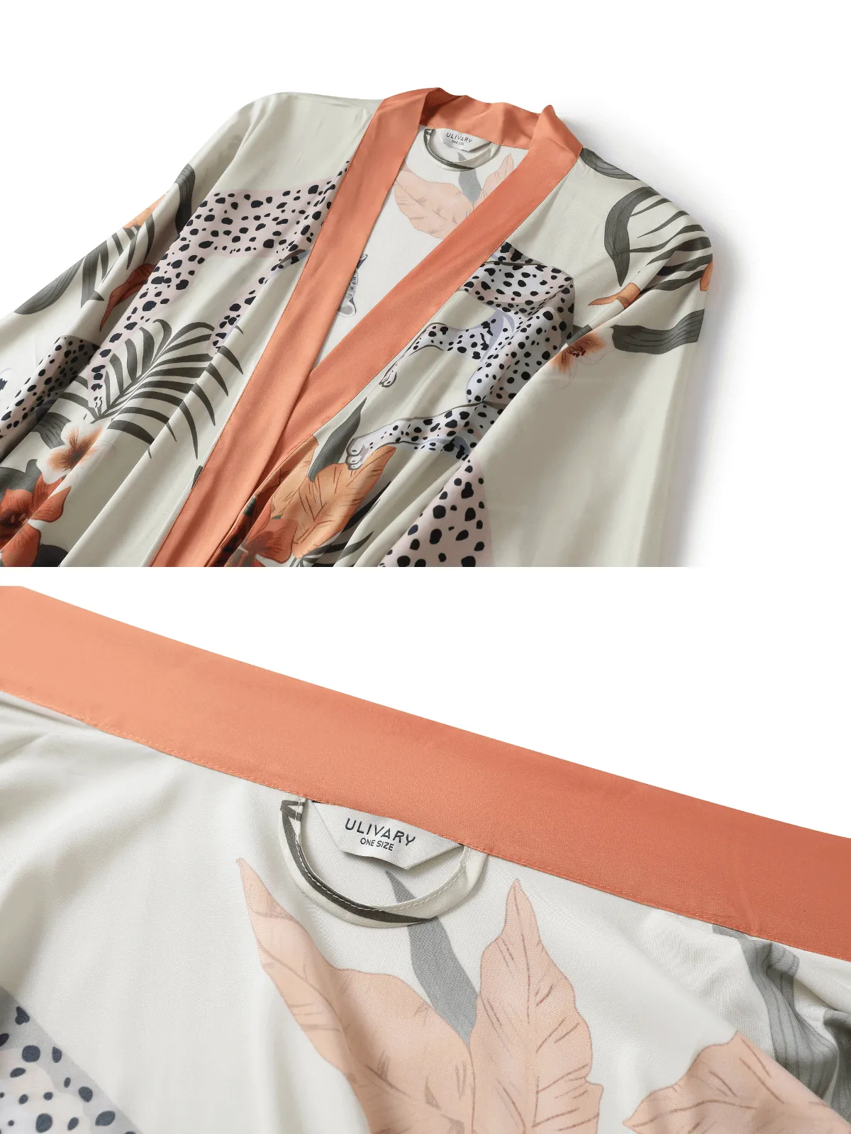 Orange Leopard Kimono Robe