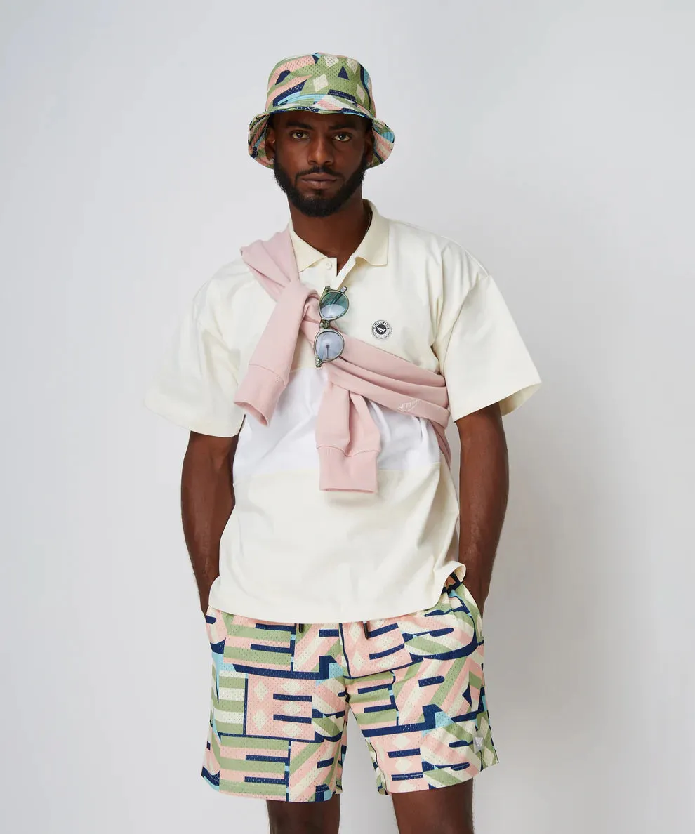 Paper Planes Diamond and Stripes Mesh Shorts