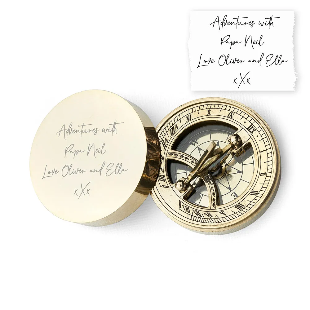 Personalised Handwriting Sundial Compass