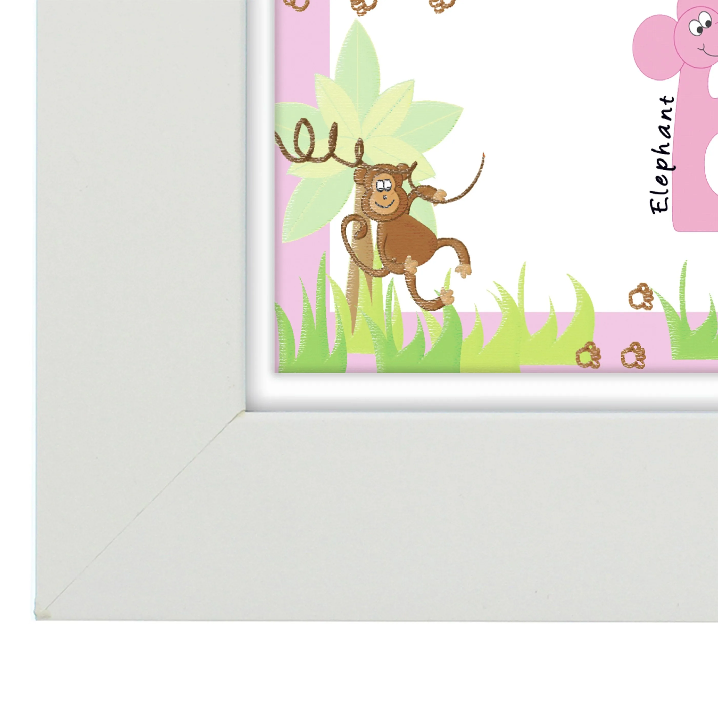 Personalised Pink Animal Alphabet Name Frame