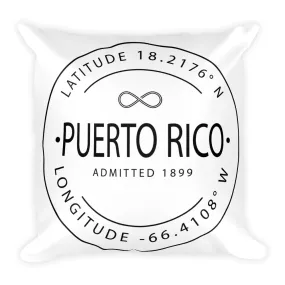 Puerto Rico - Throw Pillow - Latitude & Longitude