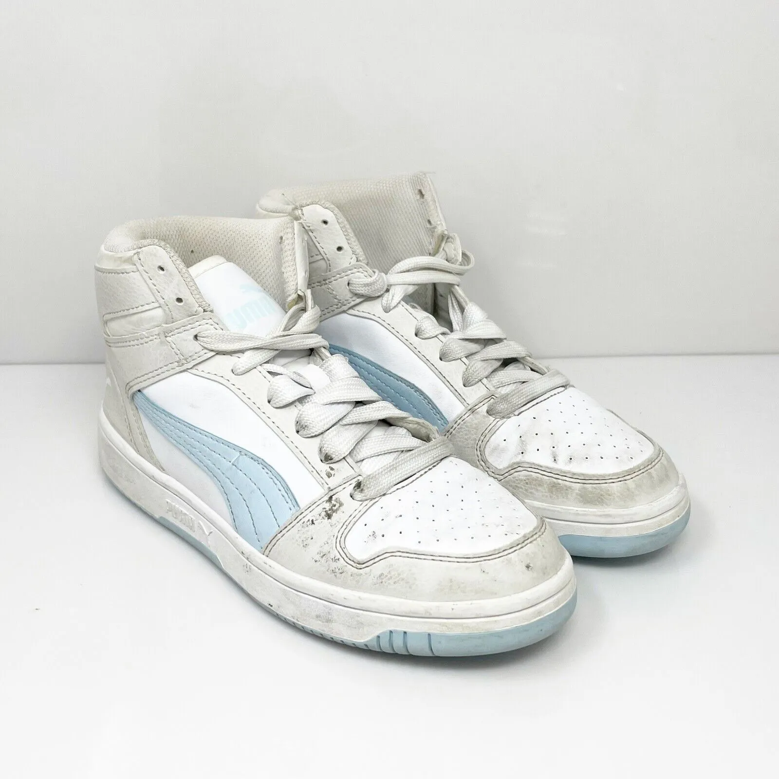 Puma Womens Rebound Layup SL 394891-41 White Basketball Shoes Sneakers Size 7