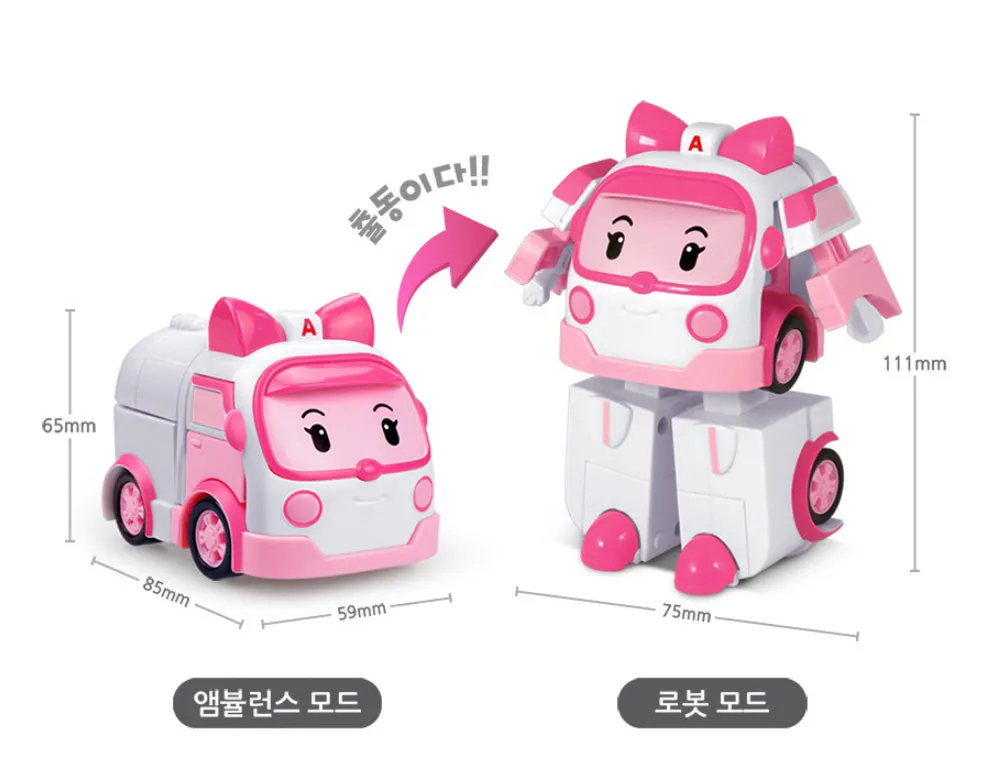 Robocar Poli Amber Transformation Robot Kids Toy Character Children Gifts