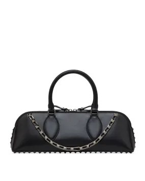 Rockstud Calfskin Shoulder Bag in Nero