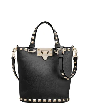 Rockstud Hobo Crossbody in Nero