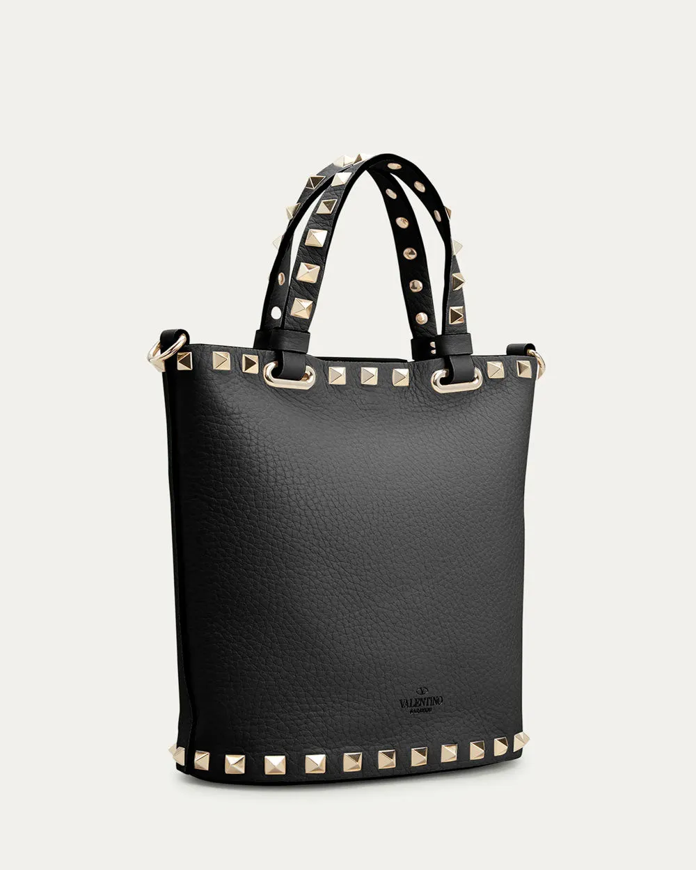 Rockstud Hobo Crossbody in Nero