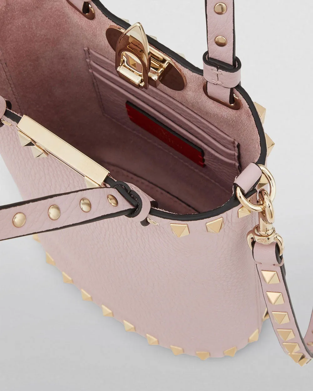 Rockstud Hobo Crossbody in Rose Quartz