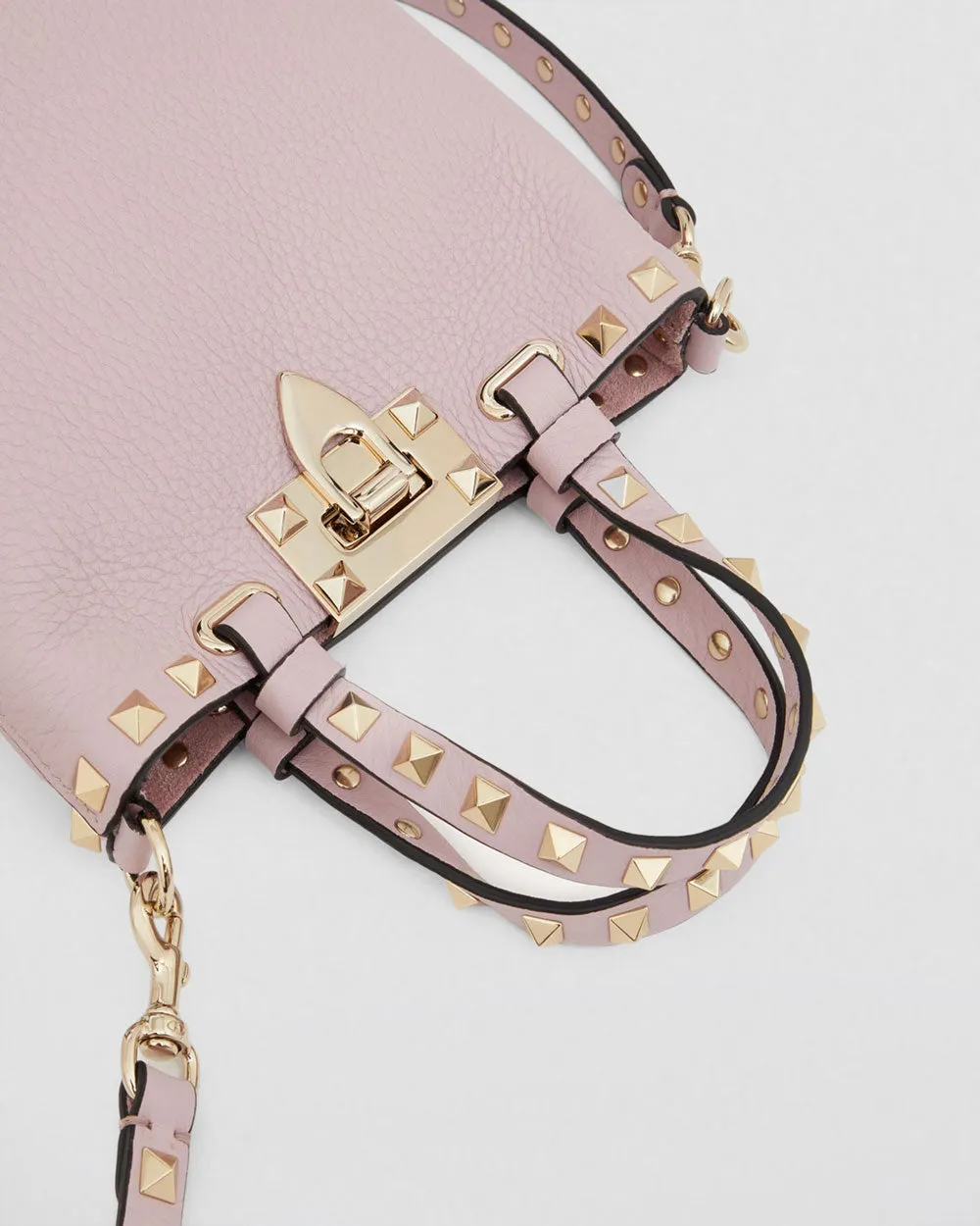 Rockstud Hobo Crossbody in Rose Quartz