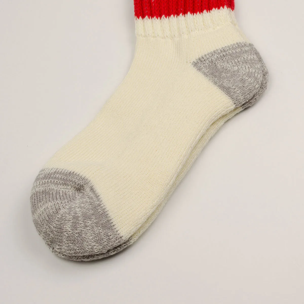 RoToTo - Coarse Ribbed Old School Crew Socks - Chili Red / Blue