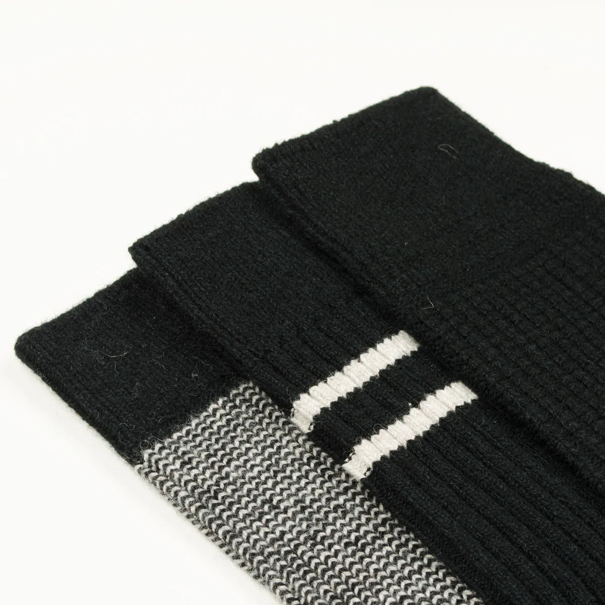 RoToTo - Recycled Cotton/Wool 3-Pack Socks - Black / Gray