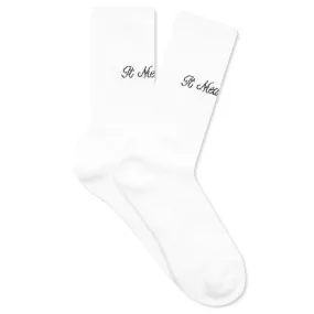 Script Logo Socks - White