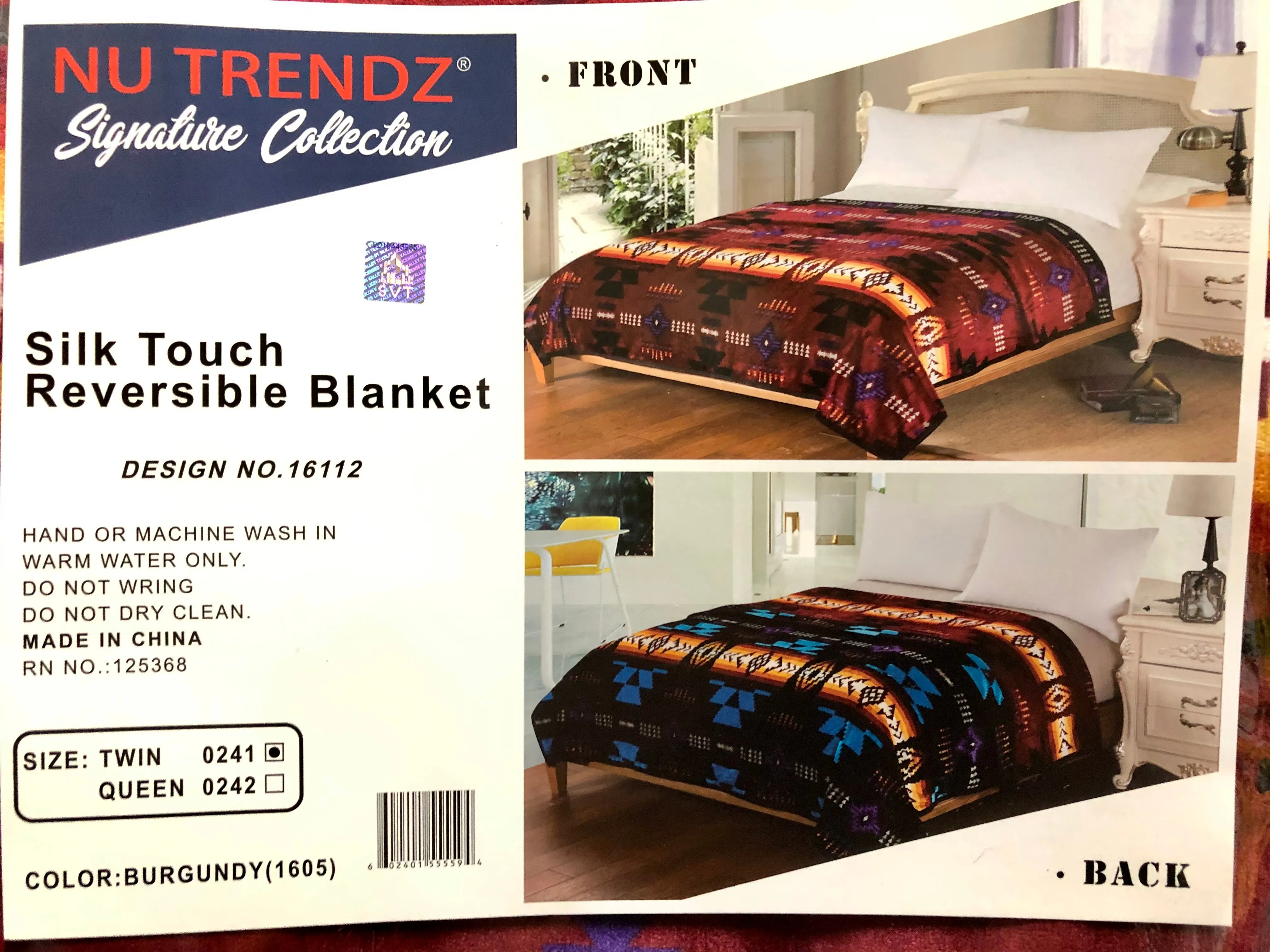 Silk Touch Reversible Blanket Twin, Queen, & King Size 16112