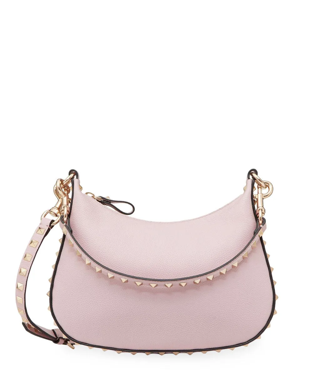 Small Rockstud Hobo Bag in Rose Quartz