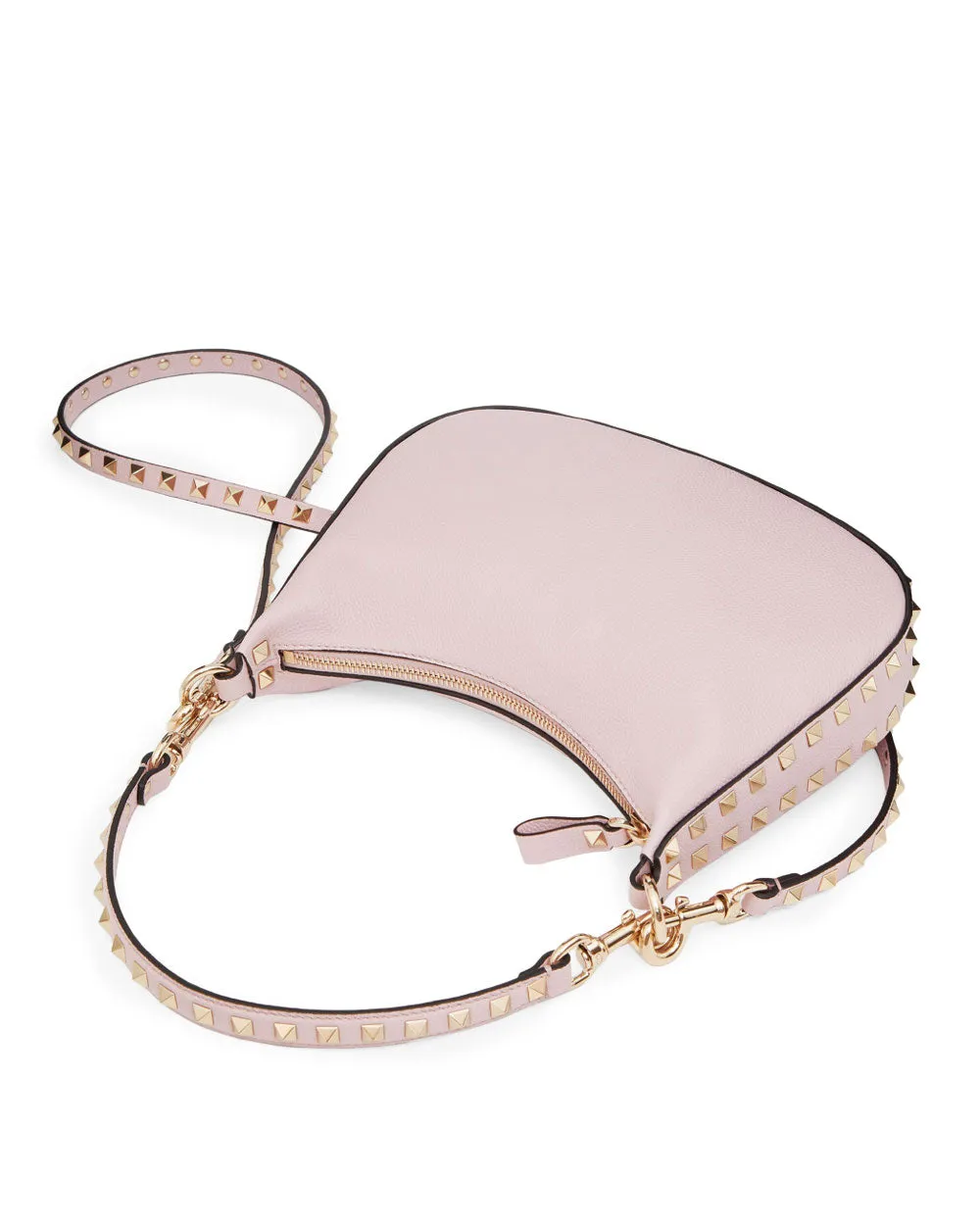 Small Rockstud Hobo Bag in Rose Quartz