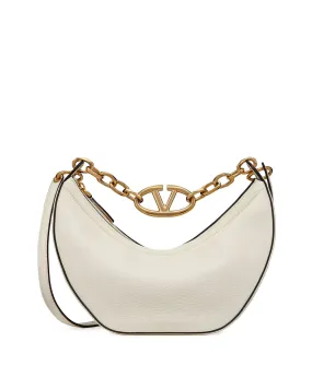 Small Vlogo Moon Hobo Bag in Ivory