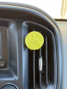 Smiley Face Car Character Clip - Vent Decor / Holder