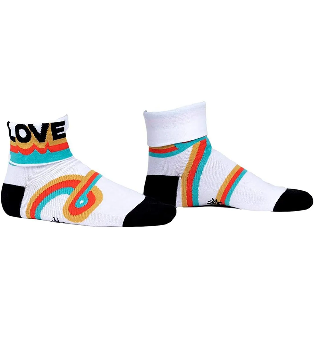 SOCK it to me 2-Way Turn Cuff Crew Socks - Groovy Love