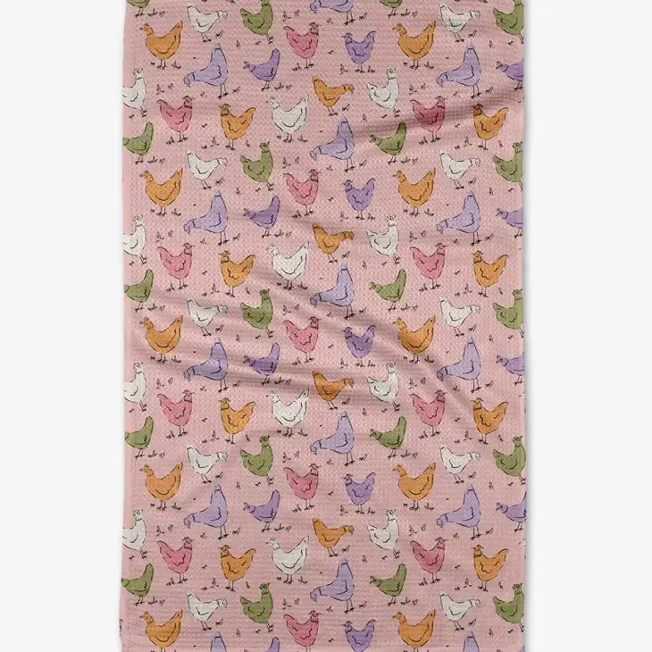 Spring Chickens Tea Towel