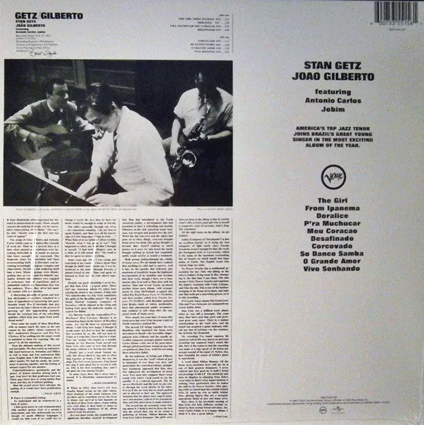 Stan Getz / Joao Gilberto Featuring Antonio Carlos Jobim ~ Getz / Gilberto