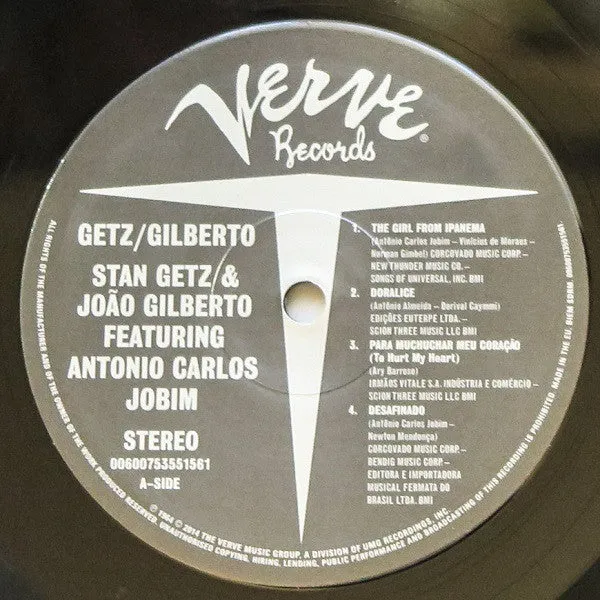 Stan Getz / Joao Gilberto Featuring Antonio Carlos Jobim ~ Getz / Gilberto