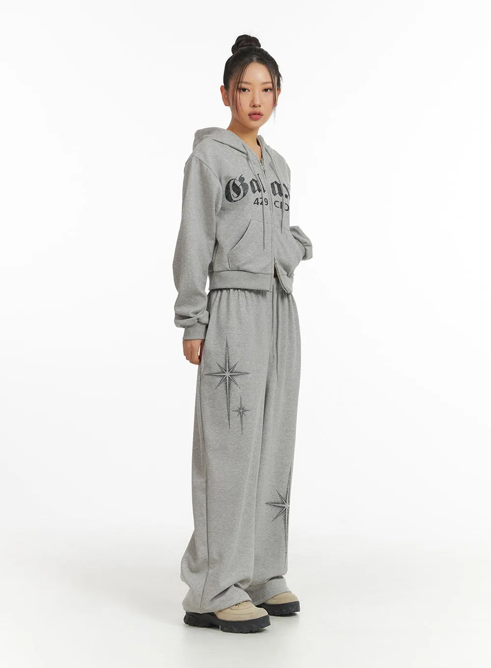 Star Print Straight Leg Sweatpants CJ429