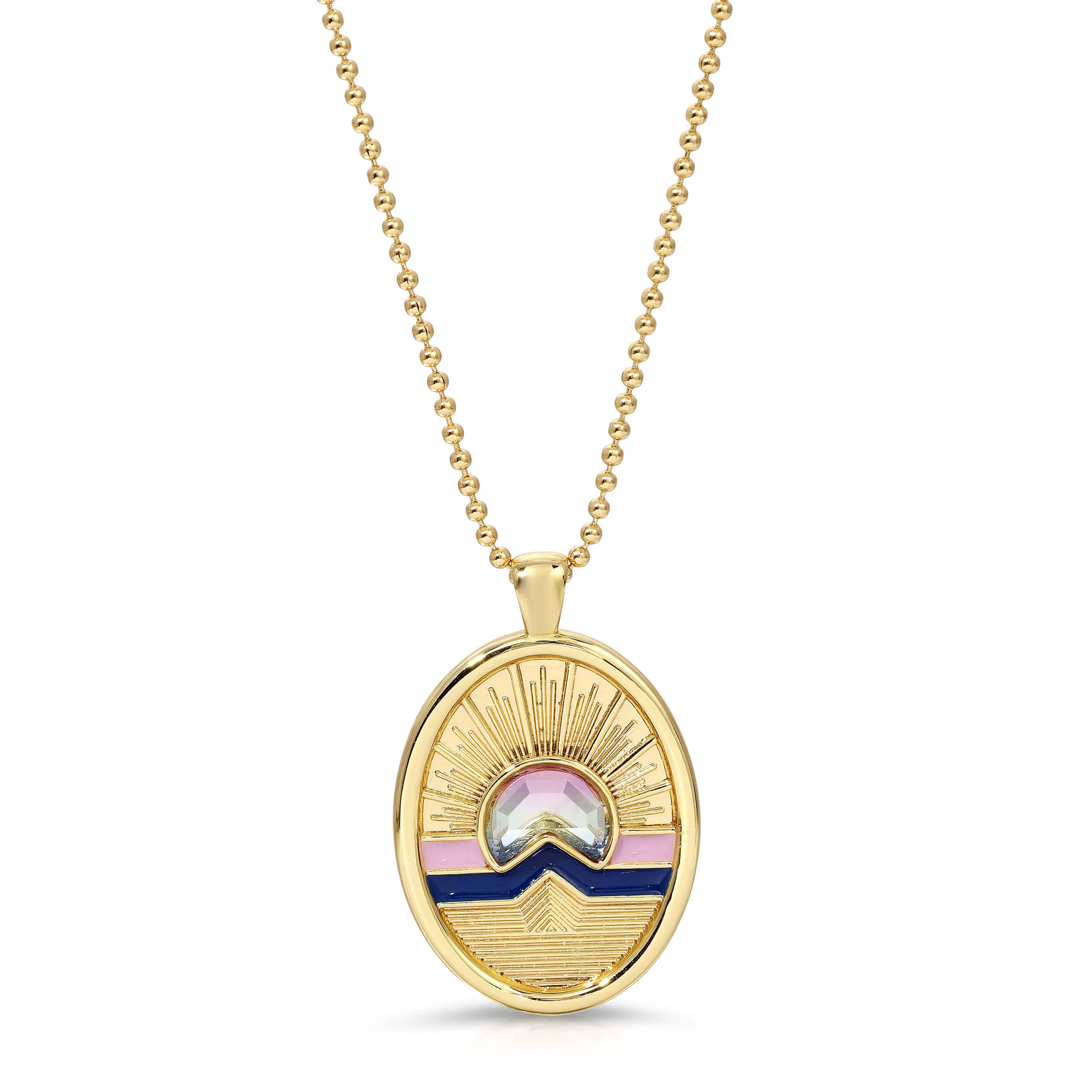 Tequila Sunrise Enamel Necklace - Twilight