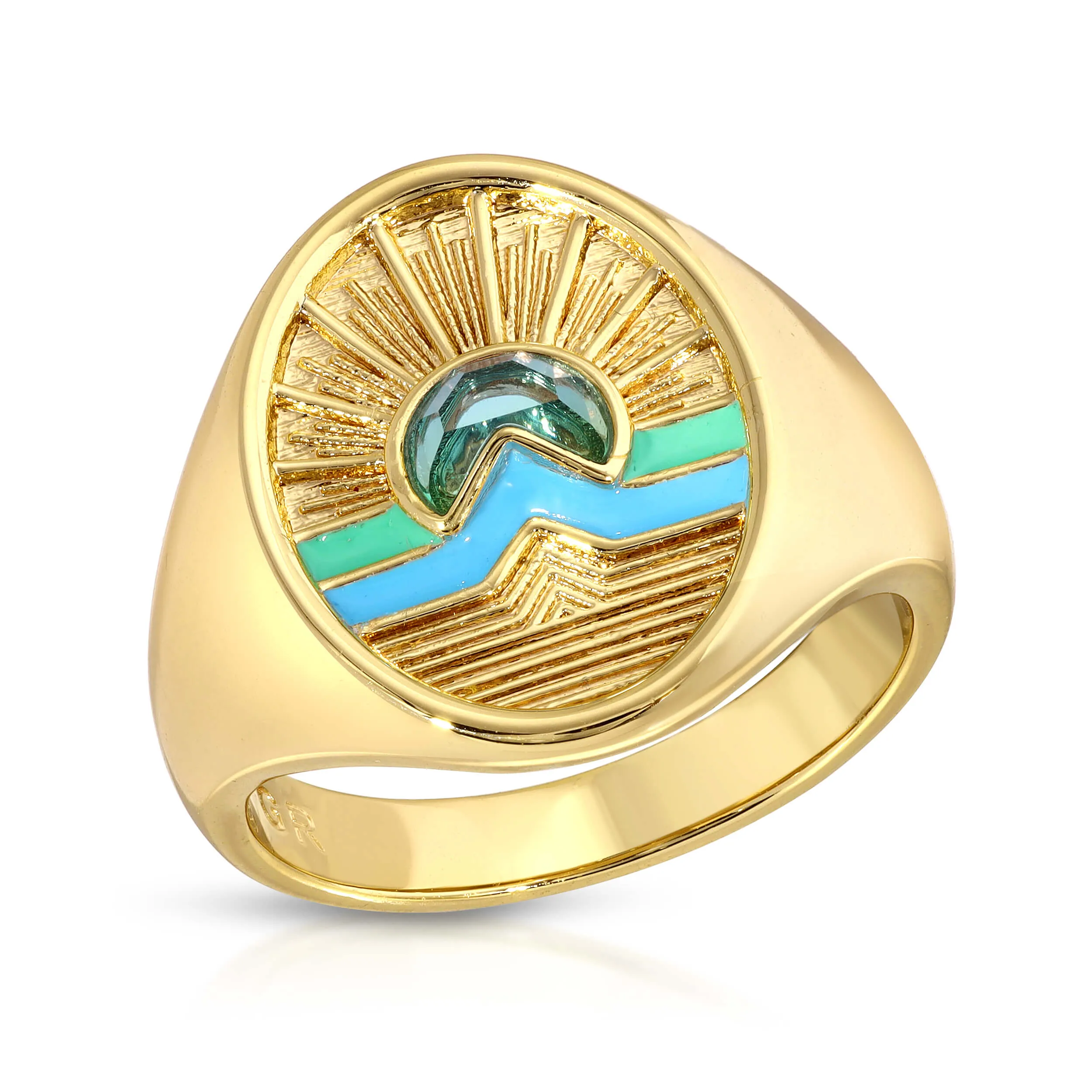 Tequila Sunrise Signet Ring - Sky