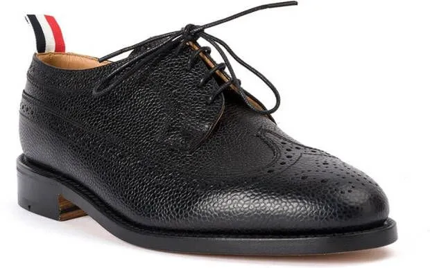 Thom Browne grain-textured leather oxfords Black