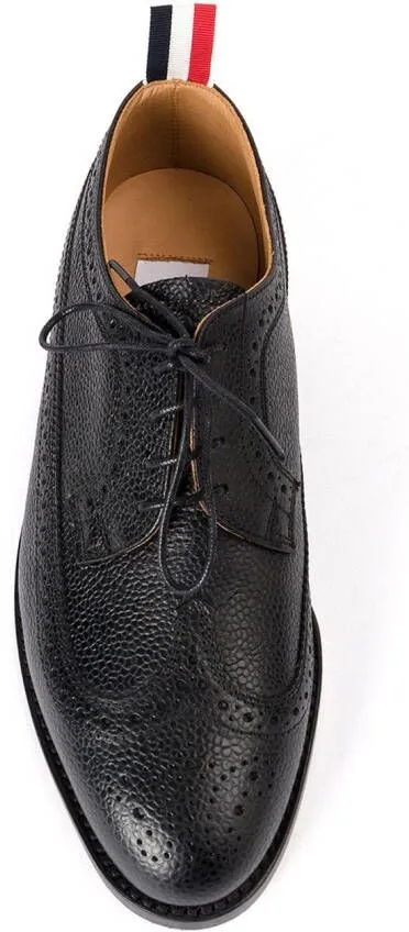 Thom Browne grain-textured leather oxfords Black