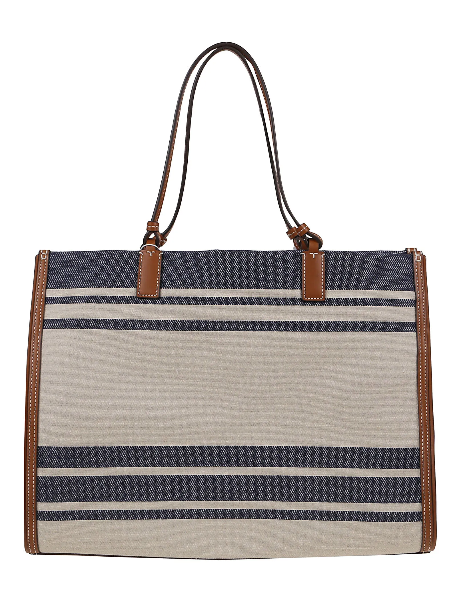 Tory Burch Ella Logo Jacquard Striped Tote Bag